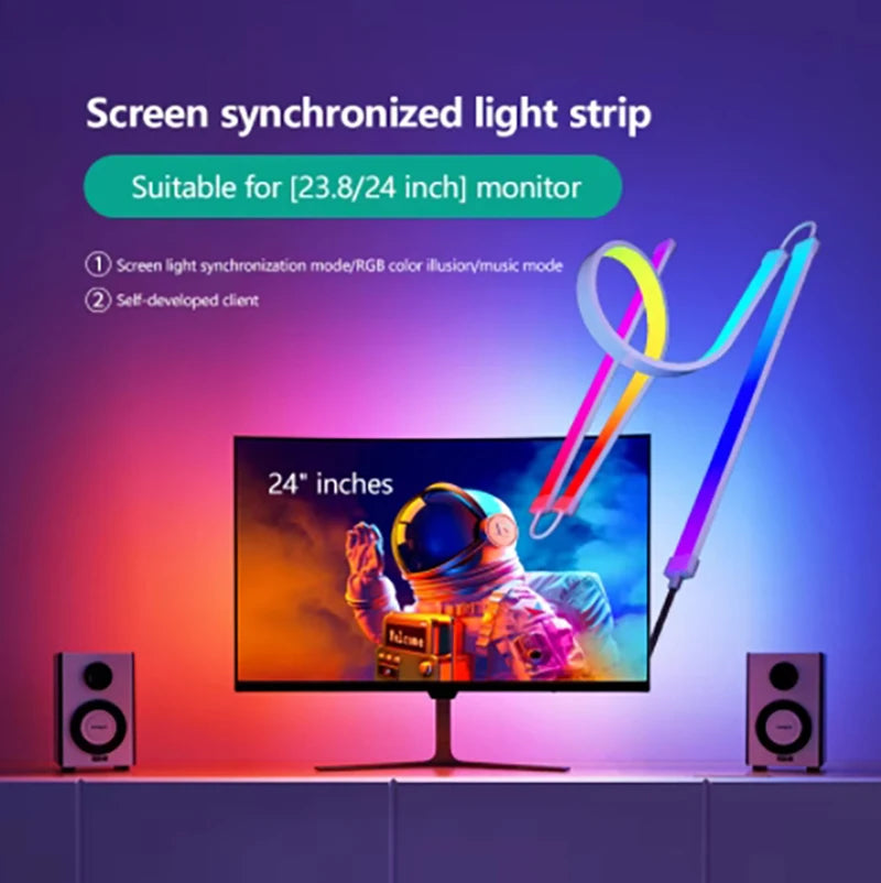 Skydimo Color Music Game Sync 24" Screen Gaming Amosphere Ambient Smart TV Monitor LED Strip Backlight Light for Computer Screen